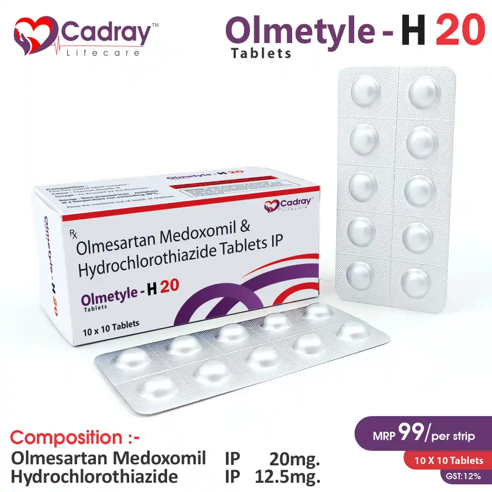 Olmesartan Medoxomil 20mg Tablet | Olmetyle 20 in PCD Pharma Franchise